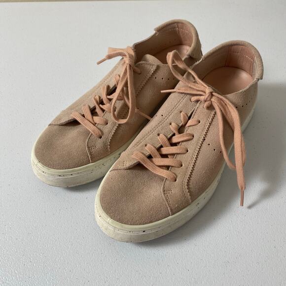 Ecco Women's Sz 10-10.5 Street Tray Nubuck Leather Sneakers Pale Pink Shoes - Picture 1 of 12
